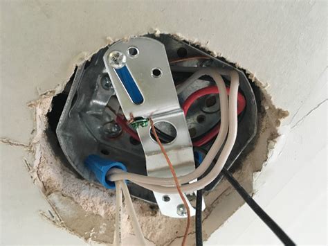 ceiling fan junction box not flush|connecting junction box to ceiling.